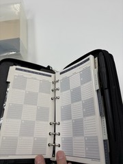 Vintage 2000 Leatherette Black Power Planner Organizer with Calculator & More