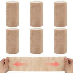 BEVTEE Self Adhesive Bandage Wrap 6 Pack, 4″ X 5 Yards Elastic Coban Wrap, Co…