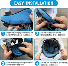 Hard Hat Top Pads and Sweatbands for Safety Helmet, Washable Hard Hat Cooling