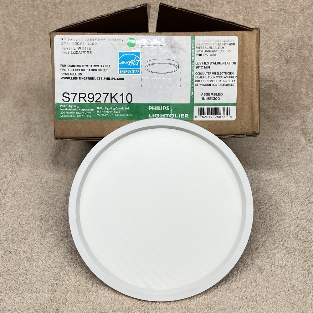 Philips Lightolier 7″ ROUND SURFACE MOUNT27K, 90CRI, 120V MATTE WHITE S7R927K10
