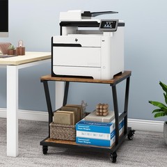 Natwind 2-Tier Large Printer Stand,23.6″x23.6″x29.5″ Heavy-Duty 2-Tier, Retro
