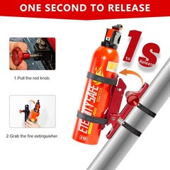 Quick Release Fire Extinguisher Mount – Aluminum Adjustable UTV Roll Bar Fire Ex