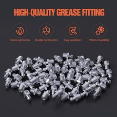 1/4″-28 Zerk Grease Fittings, SAE Grease Nipples with Straight, Grease Fittin…