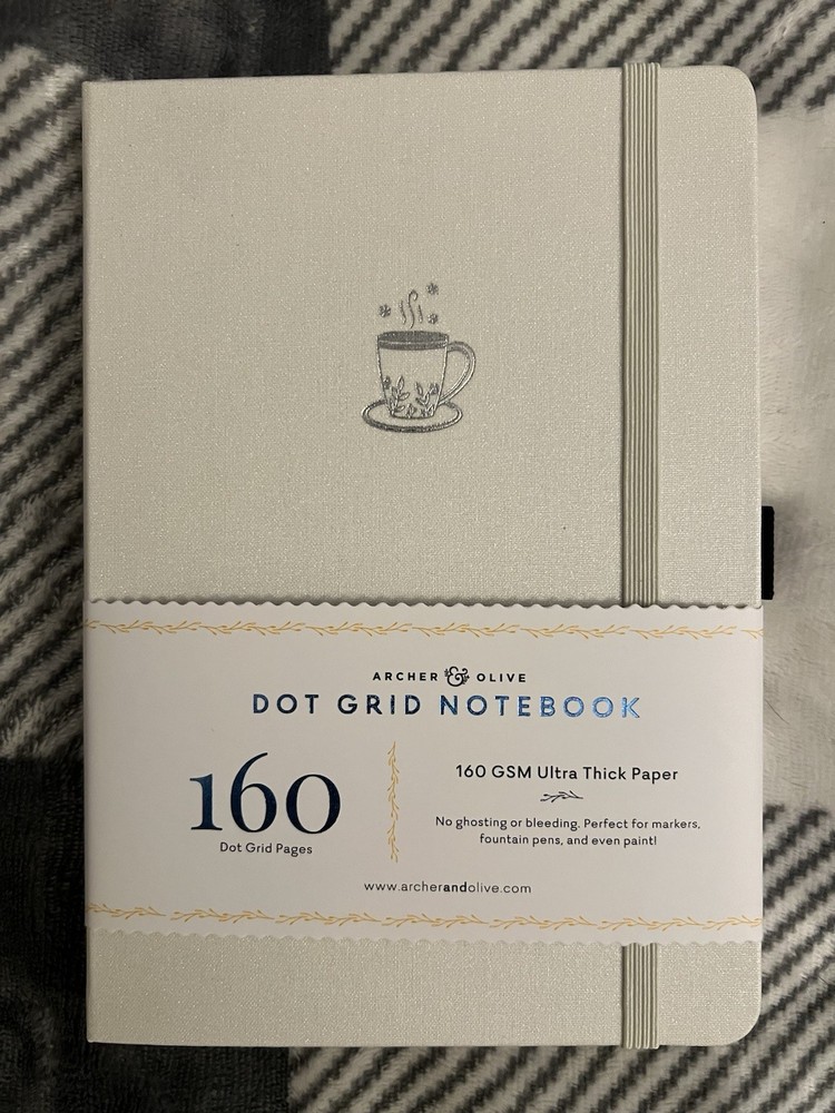 Archer & Olive “Sparkly” Tea Coffee Cup A5 Dot Grid Journal Notebook GORGEOUS