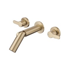 Wall Mount Bathroom Faucet Brushed Gold,Solid Brass Wall Mounted Sink Faucet,…