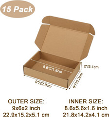 Small Shipping Boxes Set of 15 with Smile Stickers – Easy Fold & Self Locking