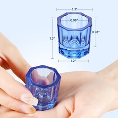 12PCS JMU Dental Glass Dappen Dishes Acrylic Crystal Cups Nails Assorted Colors