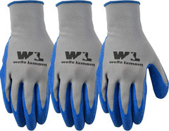 3-Pair Pack Wells Lamont Nitrile Work Gloves | Lightweight Abrasion Resistant