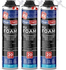 Spray Foam Insulation (3 Pack-25.4 oz) Expanding Foam Sealant