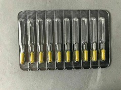 #002 25 mm Yellow Dental Endodontic Barbed Broaches Needles Stainless Steel