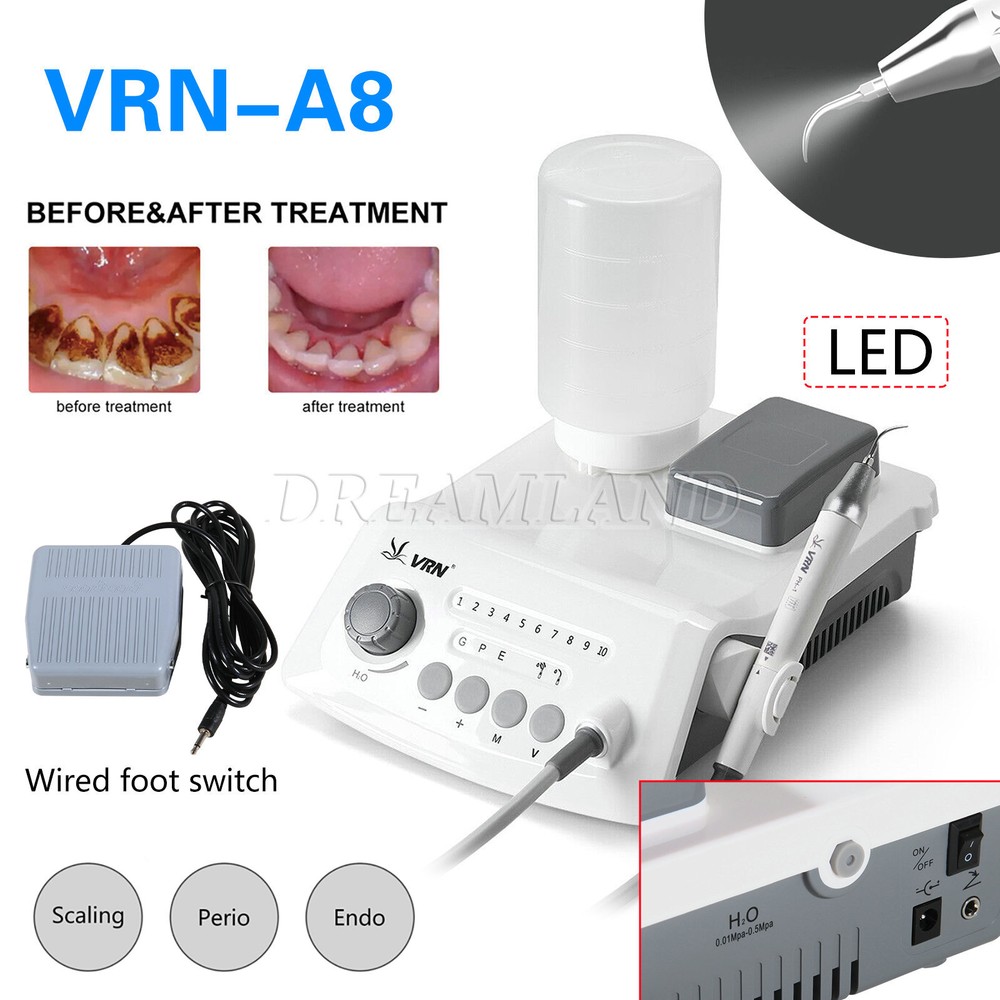 Dental Ultrasonic Scaler Auto-water Supply VRN-A8/E1L / LED Detachable Handpiece
