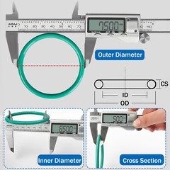 1mm Cross Section , ID:1-58mm O-ring for Automotive A/C Plumbing Repair (Green)
