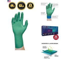 Microflex 93-260 Nitrile and Neoprene Gloves – Disposable, Chemical Resistant…