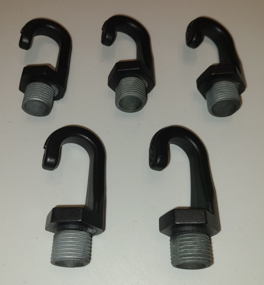 5 Light Fixture Hooks / Hangers with Wire Pass Through, 1/2″ Trade Size Mounting