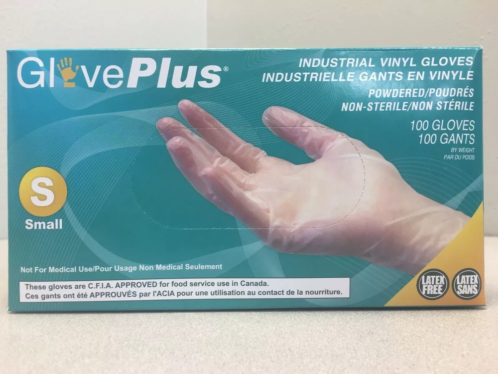 *LOT OF 1000* Vinyl Disposable Gloves Small Clear