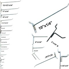 Assorted Size (Length/Diameter) Slat wall Chrome Hooks Your Choice