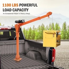1100 lbs Electric Pickup Truck Crane Hoist Crane 360° Truck-Mounted Crane