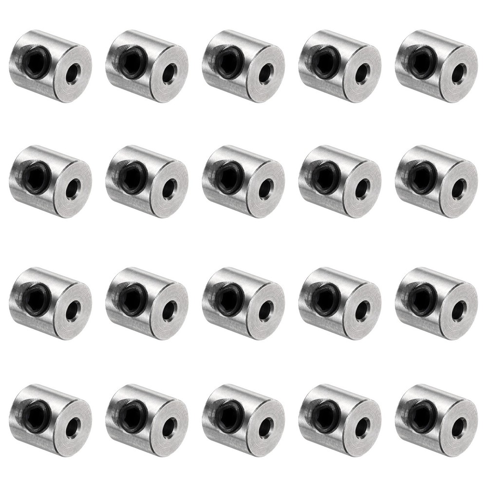 20pcs Set Screw Collars 2mm Bore Shaft Collars, 7mm OD, Stainless Steel