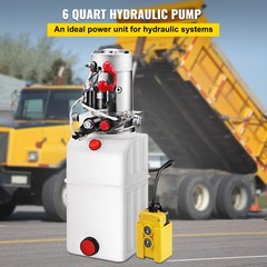 VEVOR Double Acting Hydraulic Pump for Dump Trailers Kit 12VDC 6 Quart Reservoir