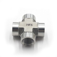 HFS(R) 1/2″ NPT Female Thread Pipe Fitting 4 Way Cross Stainless Steel 304