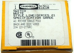 Hubbell HBL2121W Single Pole AC Rocker Wall Switch 20A 120/277V White. USA