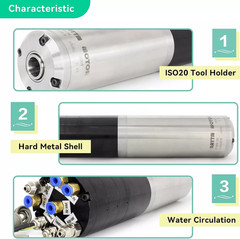 『US』1.8KW 2.2KW ISO20 ATC Water Spindle Motor Automatic Tool Change 24000RPM&VFD