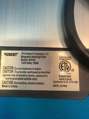 Hubert 95748 Aluminum Rectangular 700W Electric Magnetic Chafer Heating Plate