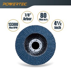 POWERTEC 4-1/2″ Zirconia Flap Discs for Angle Grinder 40/60/80/120 Assorted Grit