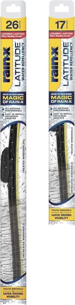RainX 810195 Latitude 2-In-1 Water Repellent WiperBlades, 26″ and 17″ Windshield