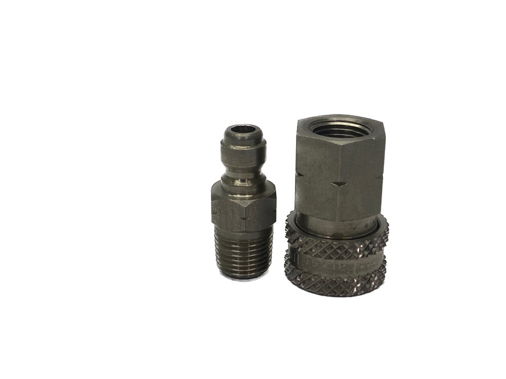 NEW Parker 1/8” FNPT 1/8” Body 303 SS Non-Valved Coupler SST-1 w/ SS1 Plug