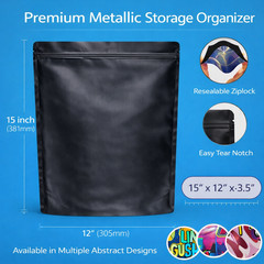 12 Pack 1lb Mylar Bags 12” x 15” Assorted Random Designs Pound Packaging Pouches