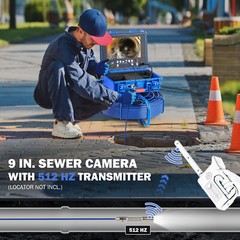9″ Self-Leveling Sewer Inspection Camera 512Hz 230ft Digital Length Counter-Used
