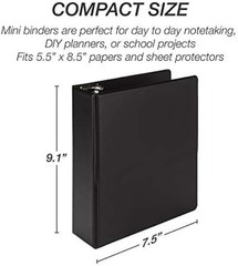 USA-Made Durable 3 Ring Mini Binder – Perfect for Everyday Document Management