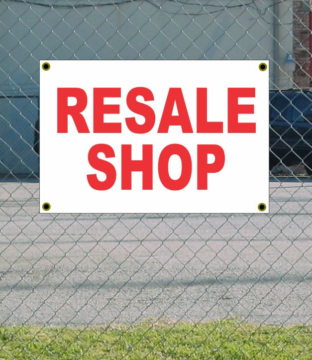 2×3 RESALE SHOP Red & White Banner Sign NEW Discount Size & Price FREE SHIP
