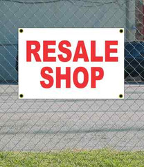 2×3 RESALE SHOP Red & White Banner Sign NEW Discount Size & Price FREE SHIP