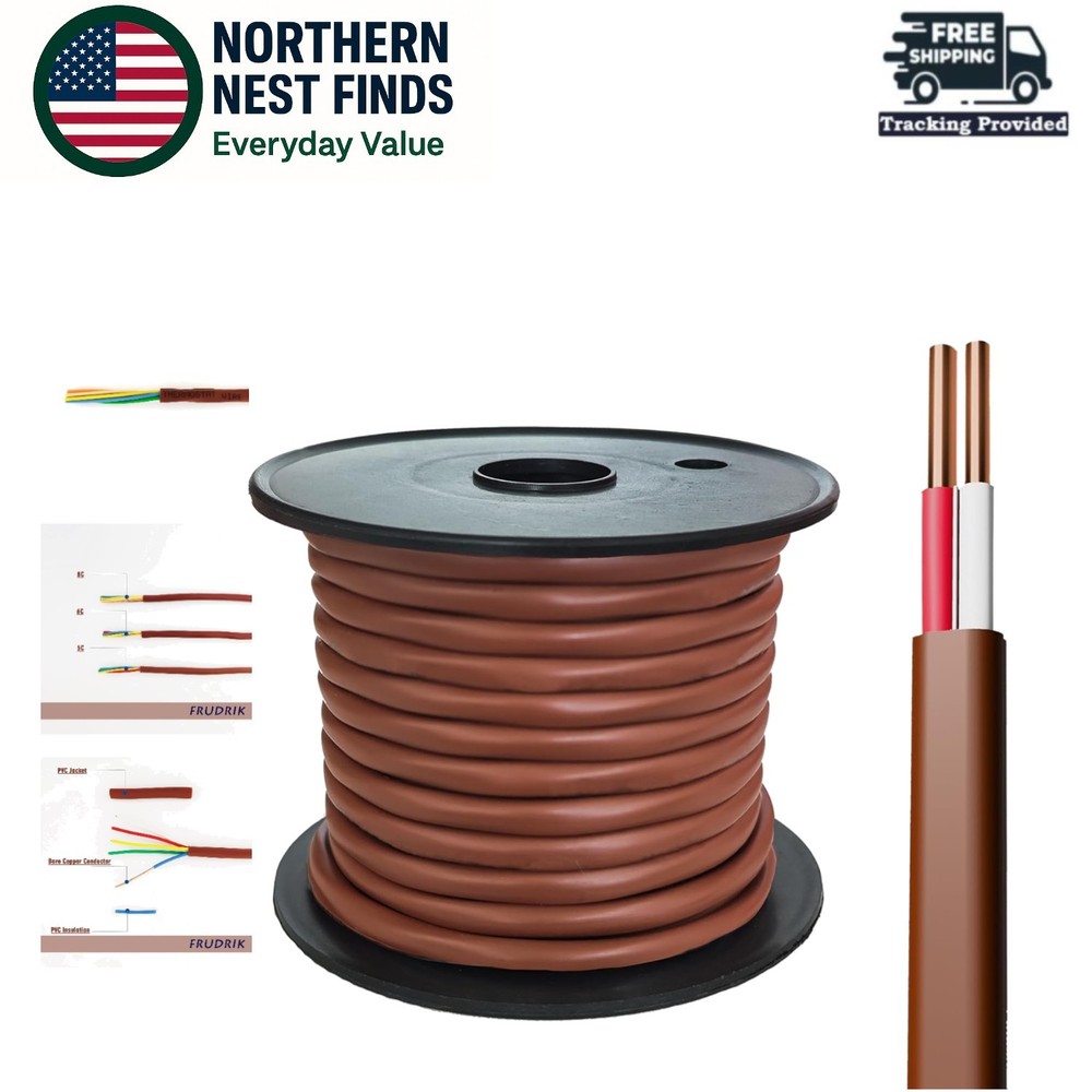 Moisture-Resistant 18 Gauge Thermostat Wire – Durable PVC Jacket, 100ft CL2