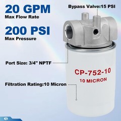 RARAYC Spin-On Hydraulic Oil Filter Assembly, with Indicator Ports for Petrol…