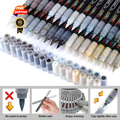 NICETY 32 Colors Acrylic Paint Markers, Pens 1 Count (Pack of 32), Grey