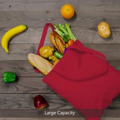TOPDesign 24-Pack Economical 16″x15″ Red Cotton Tote Bag, Medium,