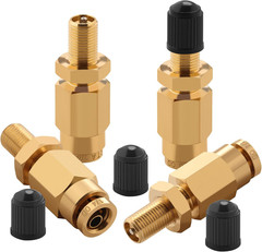 4 PCS 1/4″ Inflation Schrader Valve with Push to Connect for 1/4″ OD Air Line Tu