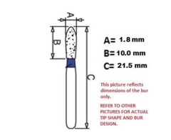 Dental Diamond Burs, Coarse Grit Multi-Use, 5 Pcs/Pk [197TR-21C]