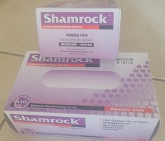2-Pk Shamrock Latex Powder Free Exam Gloves 100 Count each Size Medium #10112