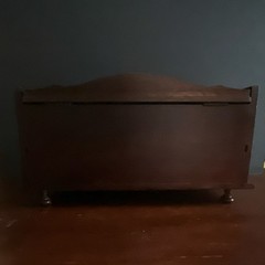 London Leather Wood Roll Top Desktop Organizer with Drawers