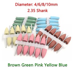 Dental Silicone Burs 2.35mm Acrylic Rubber Diamond Polishing Grinding Rotary Bur