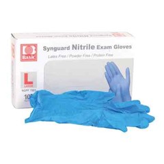 Synguard Nitrile Exam Gloves Powder-Free Blue medium and large (4x 100/Bx)