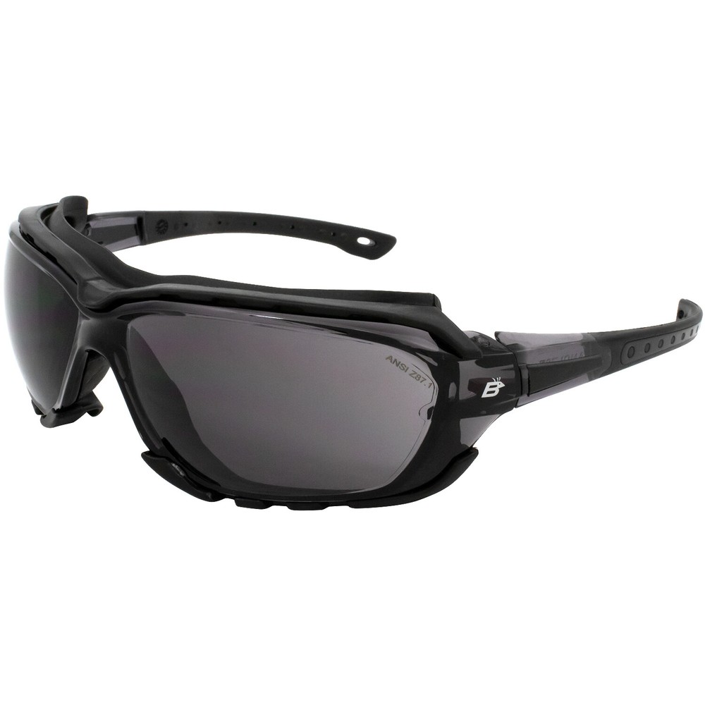 Birdz Eyewear Gasket Safety Padded Powersports Sunglasses Black with Smoke Lens