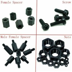 Black Plastic Nylon M2 M3 M4 Hex Column Standoff Spacer Screw 25/100pc