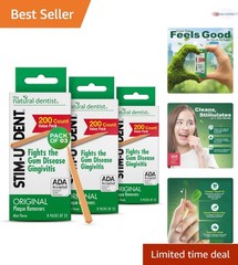 Stim-U-Dent Wooden Dental Picks Mint Flavor Travel Packs of 600 for Plaque Re…