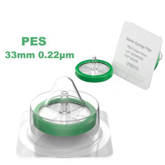 50/100/150/200Pcs Lab PES Sterile Syringe Filter 33mm Diameter 0.22μm Pore Size