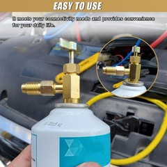ZIMISI R1234YF Self-Sealing Can Tap Depressor, 1/4″ SAE 1/2″ LH Thread Valve Bot